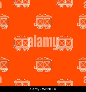 Railway wagon pattern vector orange Stock Vector
