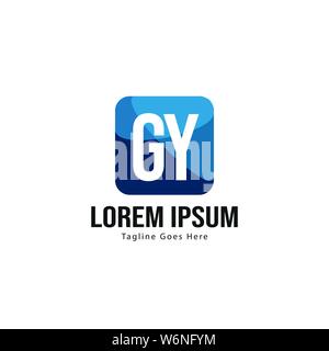 Initial GY logo template with modern frame. Minimalist GY letter logo vector illustration design Stock Vector