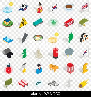History icons set, isometric style Stock Vector