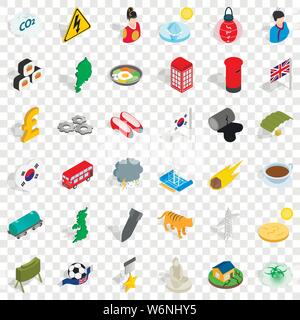 Culture icons set, isometric style Stock Vector