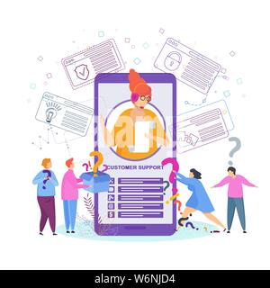 Hotline operator advises client. Online global technical support. Stock Vector
