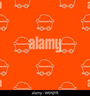 Mining cart pattern vector orange Stock Vector