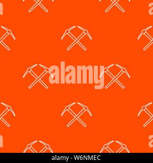 Mining pickaxe pattern vector orange Stock Vector