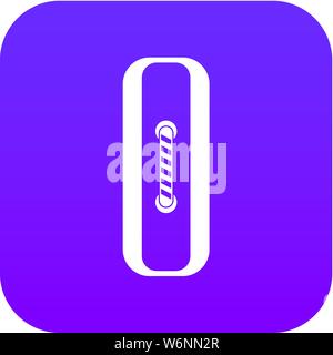 Sewn rectangular button icon digital purple Stock Vector