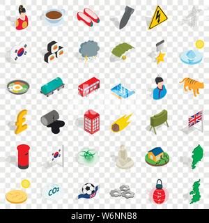 Architecture icons set, isometric style Stock Vector