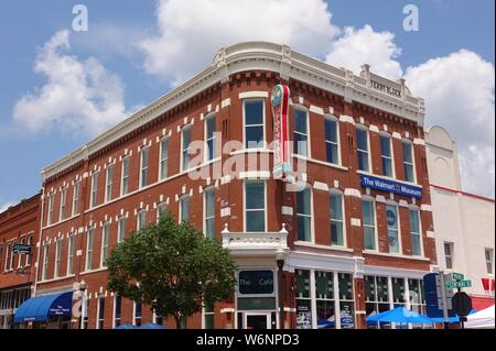 BENTONVILLE, ARKANSAS -28 JUN 2019- View of the Walmart Museum and original 5&10 store by Sam Walton in Bentonville, Arkansas. Stock Photo