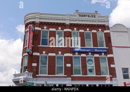 BENTONVILLE, ARKANSAS -28 JUN 2019- View of the Walmart Museum and original 5&10 store by Sam Walton in Bentonville, Arkansas. Stock Photo