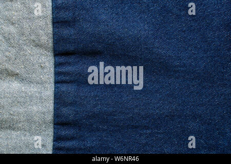Navy blue fabric texture background top view. Stock Photo