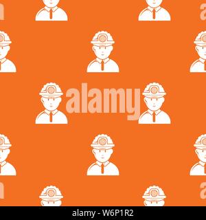Miner pattern vector orange Stock Vector