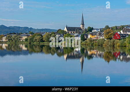 The  Moselle River and the Town of Krov in Germany Stock Photo