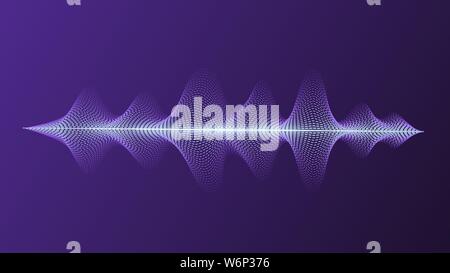 Equalizer with bright voice and sound imitation waves. Personal assistant and voice recognition. Vector illustration Stock Vector