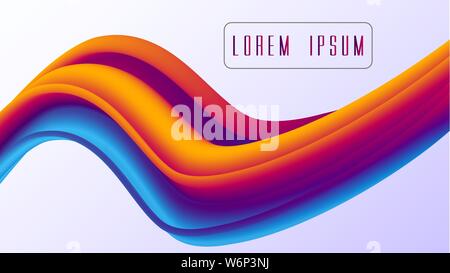 Colorful Ribbon isolated line. Paint wave isolated on white background. Stock Vector