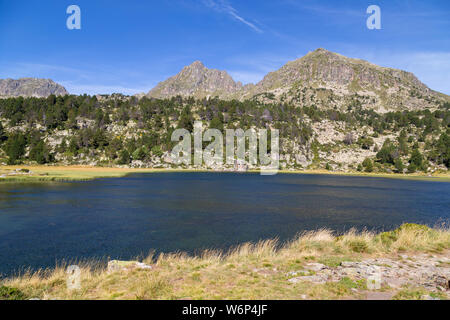 Estany Primer lake in Andorra, Pyrenees Mountains Stock Photo