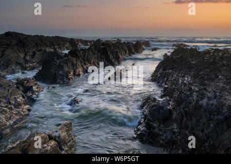 Croyde Bay, Devon seascape at sunset Stock Photo