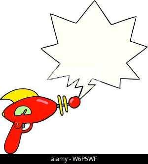 cartoon ray gun with speech bubble Stock Vector