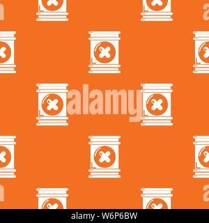 Toxic waste container pattern vector orange Stock Vector