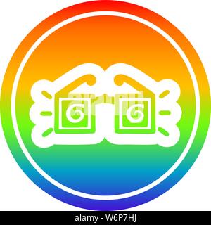 x ray specs circular icon with rainbow gradient finish Stock Vector ...
