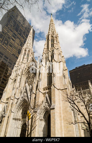 St. Patrick's Cathedral under the daylight in Manhattan, New York. Stock Photo