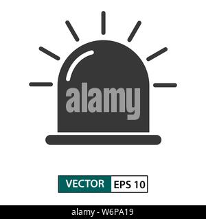 Flasher, alarm siren vector icon. isolated on white background. Vector illustration EPS 10 Stock Vector
