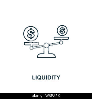 Liquidity outline icon. Thin line element from crowdfunding icons collection. UI and UX. Pixel perfect liquidity icon for web design, apps, software Stock Photo