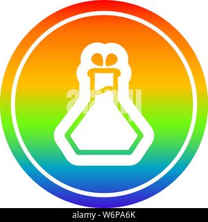 science experiment circular icon with rainbow gradient finish Stock ...