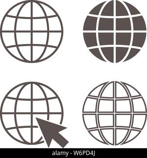 simple globe icon set and internet symbol vector illustration Stock Vector