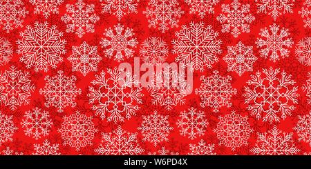 Decorative snowflakes, seamless background. Christmas decoration, winter pattern. Vector illustration Stock Vector