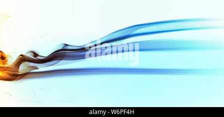 Abstract colored wave smoke on white background Stock Photo