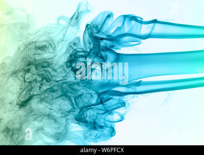 Abstract colored wave smoke on white background Stock Photo
