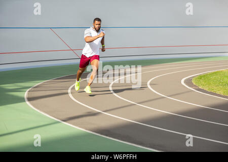 Bearded fit young African American professional male runner Stock Photo
