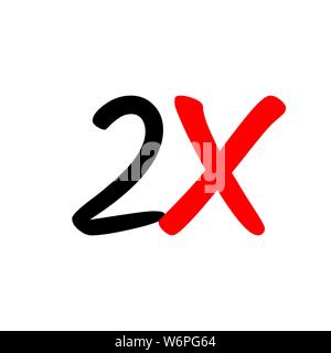 2x sign icon. faster symbol . Template for your design Stock Vector