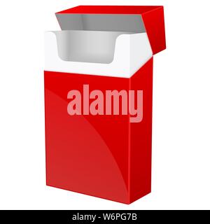 Red empty pack of cigarettes Stock Vector