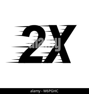 2x sign icon. faster symbol . Template for your design Stock Vector