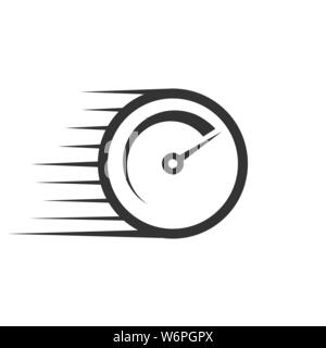 Fast vector icon with speed meter . Template for your design Stock Vector
