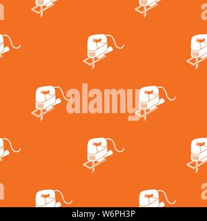Corded jig saw pattern vector orange Stock Vector