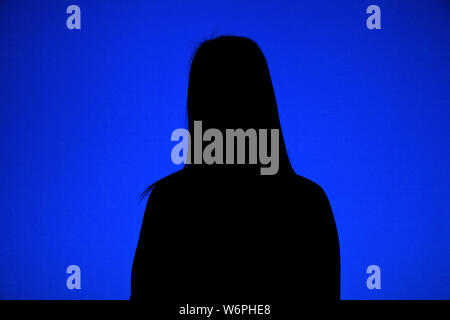 Silhouette of Woman Stock Photo