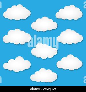 Set of cut out paper clouds . Template for your design Stock Vector ...