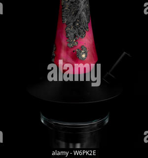 part of the hookah, modern design, on a black background. Stock Photo