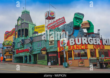 Main Street Niagara Falls also know as The Street of fun, a lot of