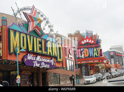Main Street Niagara Falls also know as The Street of fun, a lot of