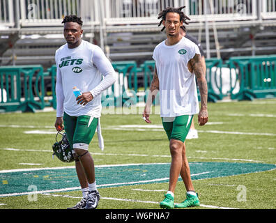 Florham Park, New Jersey, USA. August 6, 2021: New York Jets wide receiver  Keelan Cole (88) warm up during practice at the Atlantic Health Jets  Training Center, Florham Park, New Jersey. Duncan