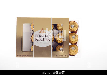 Ferrero Rocher fine hazelnut chocolates Stock Photo