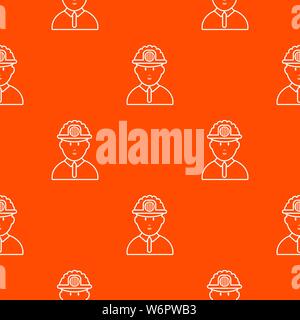 Miner pattern vector orange Stock Vector