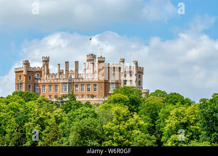 Belvoir Castle, a stately home in the English county of Leicestershire, overlooking the Vale of Belvoir, UK