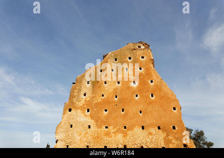 Pillars and an unfinished minaret (Hassan Tower) at the King Mohammed V mausoleum in Rabat, Morocco. Stock Photo