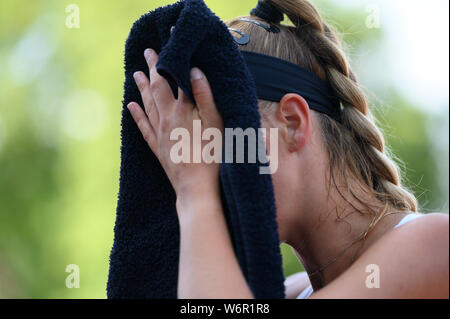 Karlsruhe Rueppurr, Deutschland. 02nd Aug, 2019. Tamara KORPATSCH (GER) was disappointed. GES/Tennis/WTA 125k Series Tournament, 02.08.2019 Tennis: WTA Tournament, LIQUI MOLY Open Karlsruhe, August 2, 2019 | usage worldwide Credit: dpa/Alamy Live News Stock Photo