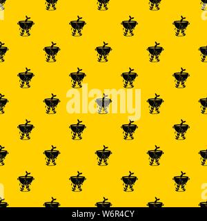 Fish soup on a fire pattern vector Stock Vector