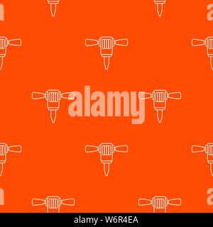 Mining hammer drill pattern vector orange Stock Vector