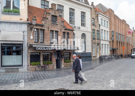 Chocolatier Dumon storefront in Bruges, Belgium Stock Photo