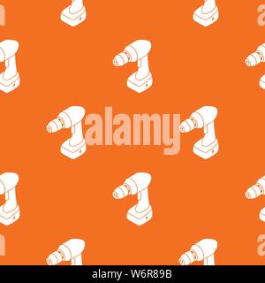 Cordless drill pattern vector orange Stock Vector